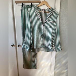 Victoria Secret silk pj set - pink and green